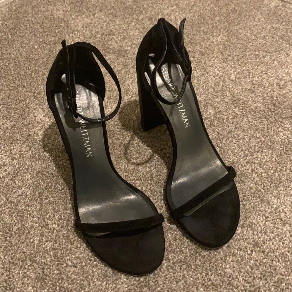 Stuart Weitzman Nudist clear block heel